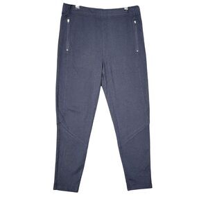 EILEEN FISHER Blue Cropped Hi Rise Stretch Pull On Pants with Pockets SIZE SMALL